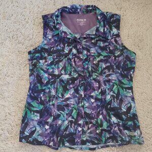 Reel Legends Mariner Sleeveless Fishing Shirt Womens PL Purple Performance Top